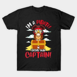 Im A Pirate Im My Own Captain Owl T-Shirt